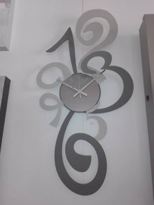 Arti e mestieri truciolo wall clock modern art slate and aluminium chippins