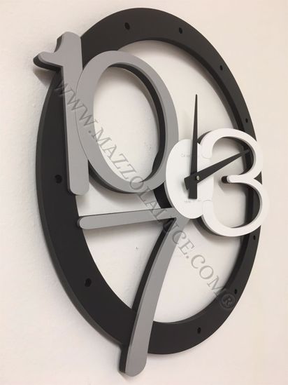Callea design modern wall clock scarlett black and grey 