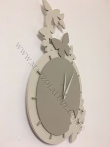 Callea design dancing butterfly wall clock dove grey