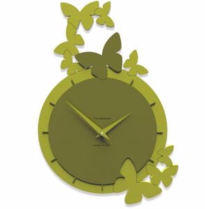 Picture of Callea design dancing butterfly wall clock olive green