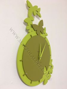 Callea design dancing butterfly wall clock olive green