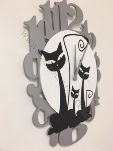 Show details for Callea design 3 cats modern wall clock black Picture of Callea design 3 cats modern wall clock black