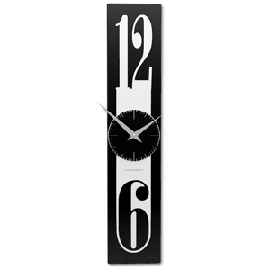 Picture of Callea design thin orologio da parete moderno bianco nero legno taglio laser