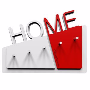 Picture of  callea design home wall key holder in flame red colour minimal design