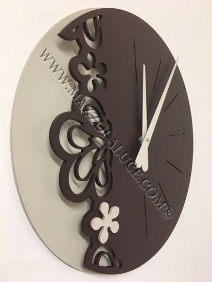 Picture of Callea big merletto wall clock ø45 in chocolate colour