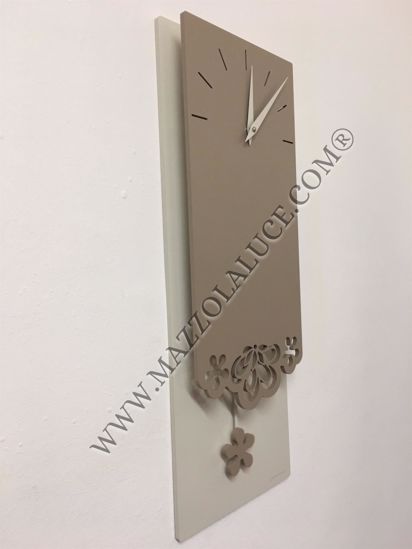 Callea design merletto pendulum wall clock original design in caffelatte colour