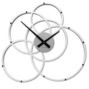 Callea design black hole bianco grigio orologio da parete moderno cerchi 59x56