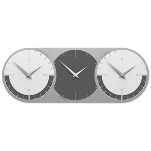 Callea design 3 fusi orari orologio da muro moderno grigio quarzo e bianco