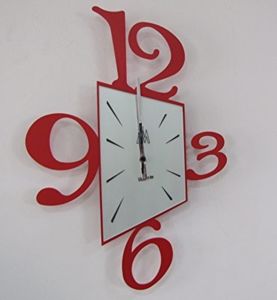 Arti & mestieri prospettiva red white wall clock ø50 modern design
