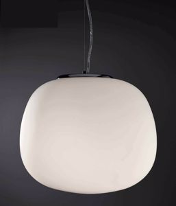 Picture of Lampadario da cucina boccia vetro sfera bianca 40cm