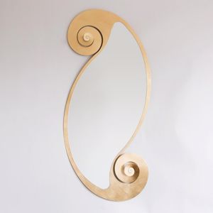 Arti e mestieri circe oval wall mirror gold modern design