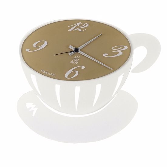 Picture of Arti e mestieri pause wall clock white cup-shaped