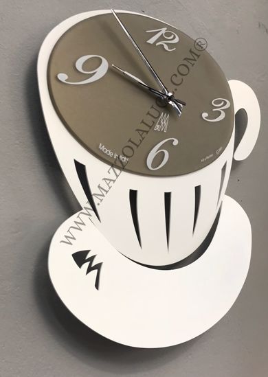 Picture of Arti e mestieri pause wall clock white cup-shaped