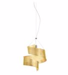 Metal pendant light golden leaf hand decorated marchetti lighting garagoi 