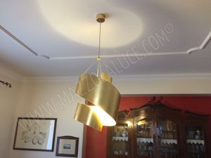 Picture of Metal pendant light golden leaf hand decorated marchetti lighting garagoi 