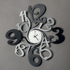Picture of Grande orologio da parete nero alluminio design moderno