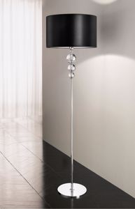Picture of Antea luce zuna noir floor lamp black shade and crystals