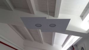 Show details for Modern pendant light rectangular white design toplight plate 2 lights Picture of Modern pendant light rectangular white design toplight plate 2 lights