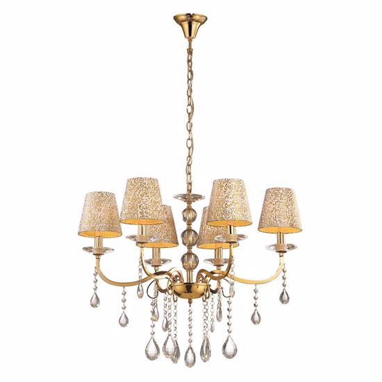 Picture of Ideal lux pantheon pendant lamp with shades sp6 6arms gold
