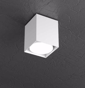 Faretto cubo led gx53 da soffitto metallo bianco top light plate