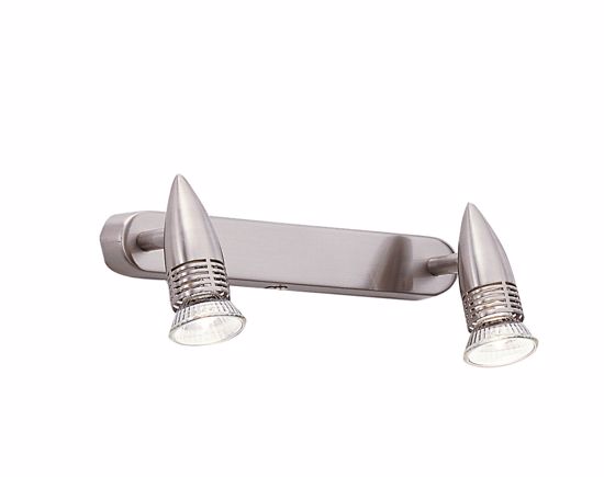 Picture of Ideal lux alfa ap2 wall lamp with 2 spotlights adjustable nickel