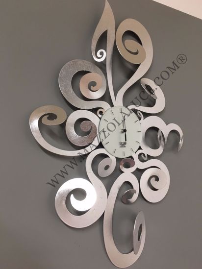 Arti e mestieri noemi wall clock modern design silver leaf
