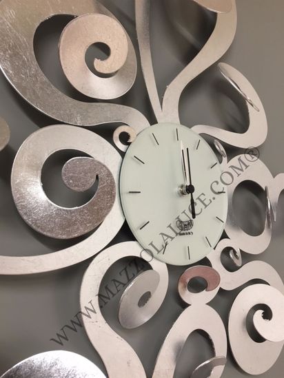 Arti e mestieri noemi wall clock modern design silver leaf