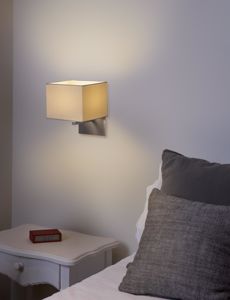 Picture of Modern wall light with squared white fabric lampshade