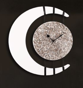 Picture of Orologio decorativo da parete avorio argento luna astratta per soggiorno