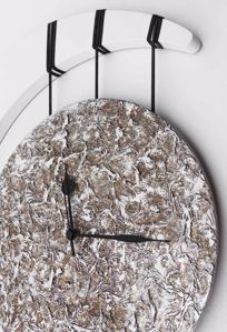 Picture of Orologio decorativo da parete avorio argento luna astratta per soggiorno