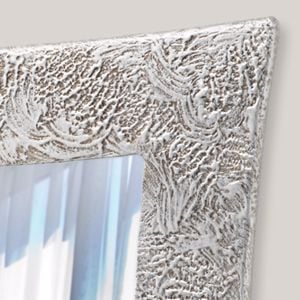 Pintdecor vega original wall mirror hand-decorated with embossed silver foil details horizontal/vertical hanging