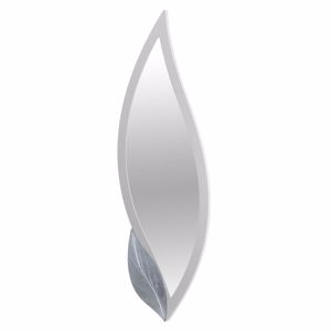 Picture of Pintdecor petalo bianco original wall mirror petal-shaped ivory lacquered frame with embossed silver foil details