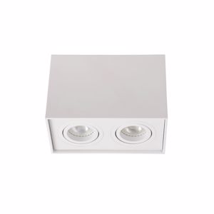 Picture of Ceiling spotlight white parallelepiped shape with 2 rotating lights
