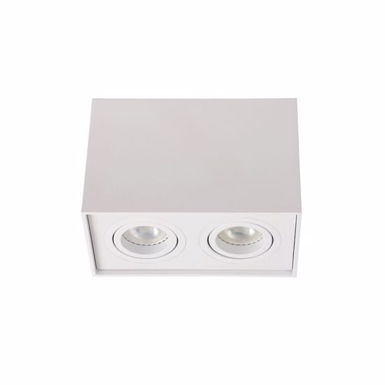 Ceiling spotlight white parallelepiped shape with 2 rotating lights