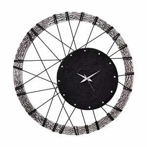 Picture of Pintdecor ruota wall clock on strings contemporary design hand-decorated with embossed silver foil frame