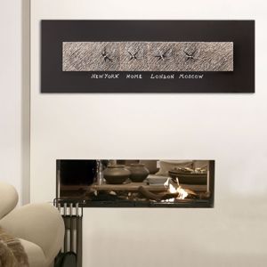 Picture of Pintdecor minuti secondi wall clock contemporary design hand-decorated silver foil details