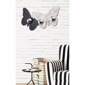 Picture of Pintdecor melitea wall coat hanger butterfly-shaped coffee lacquered and hand-decorated with silver foil details