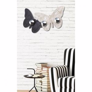 Show details for Pintdecor melitea wall coat hanger butterfly-shaped coffee lacquered and hand-decorated with silver foil details Picture of Pintdecor melitea wall coat hanger butterfly-shaped coffee lacquered and hand-decorated with silver foil details