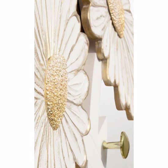 Picture of Pintdecor margareth wall coat hanger hand-decorated ivory lacquered