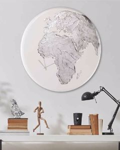Show details for Grande orologio planisfero da parete rotondo mappa del mondo decorativo Picture of Grande orologio planisfero da parete rotondo mappa del mondo decorativo