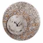  pintdecor large wall clock 70cm eccentric material relief silver / gold leaf
