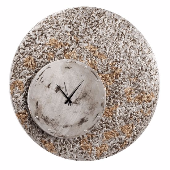 Picture of  pintdecor large wall clock 70cm eccentric material relief silver / gold leaf
