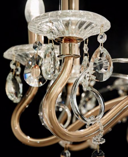 Picture of Pendant lamp in glass and crystal