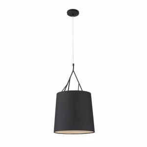 Show details for Tree pendant light in black fabric lampshade modern design Picture of Tree pendant light in black fabric lampshade modern design