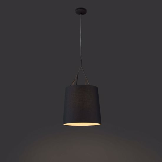 Picture of Tree pendant light in black fabric lampshade modern design