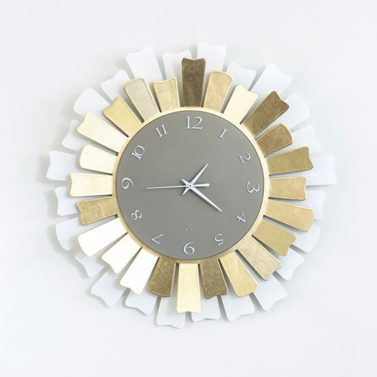 Picture of Arti e mestieri lux wall clock modern design white and gold