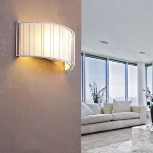Picture of Faro linda wall lamp white metal with white shade