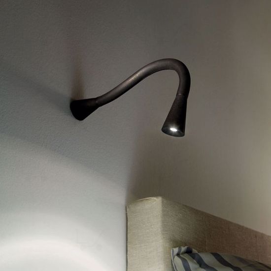 Picture of Linea light snake led adjustable bedside wall lamp black