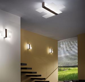 Picture of Linea light triad modern ceiling lamp 88x71 walnut
