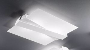 Linea light zig zag ceiling lamp 42x35 aluminium